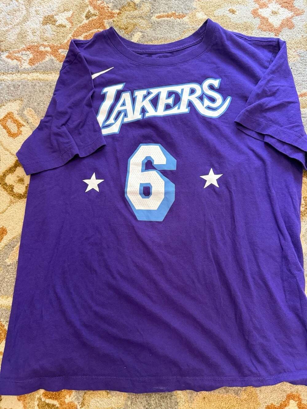 Nike Los Angeles Lakers LeBron James #6 Purple City Edition Name & Number T-Shir